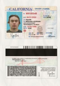 fake california drivers license template