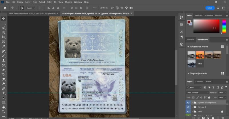USA Passport Template New 2026